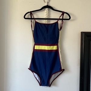 Great vintage color palette women swim suit one piece